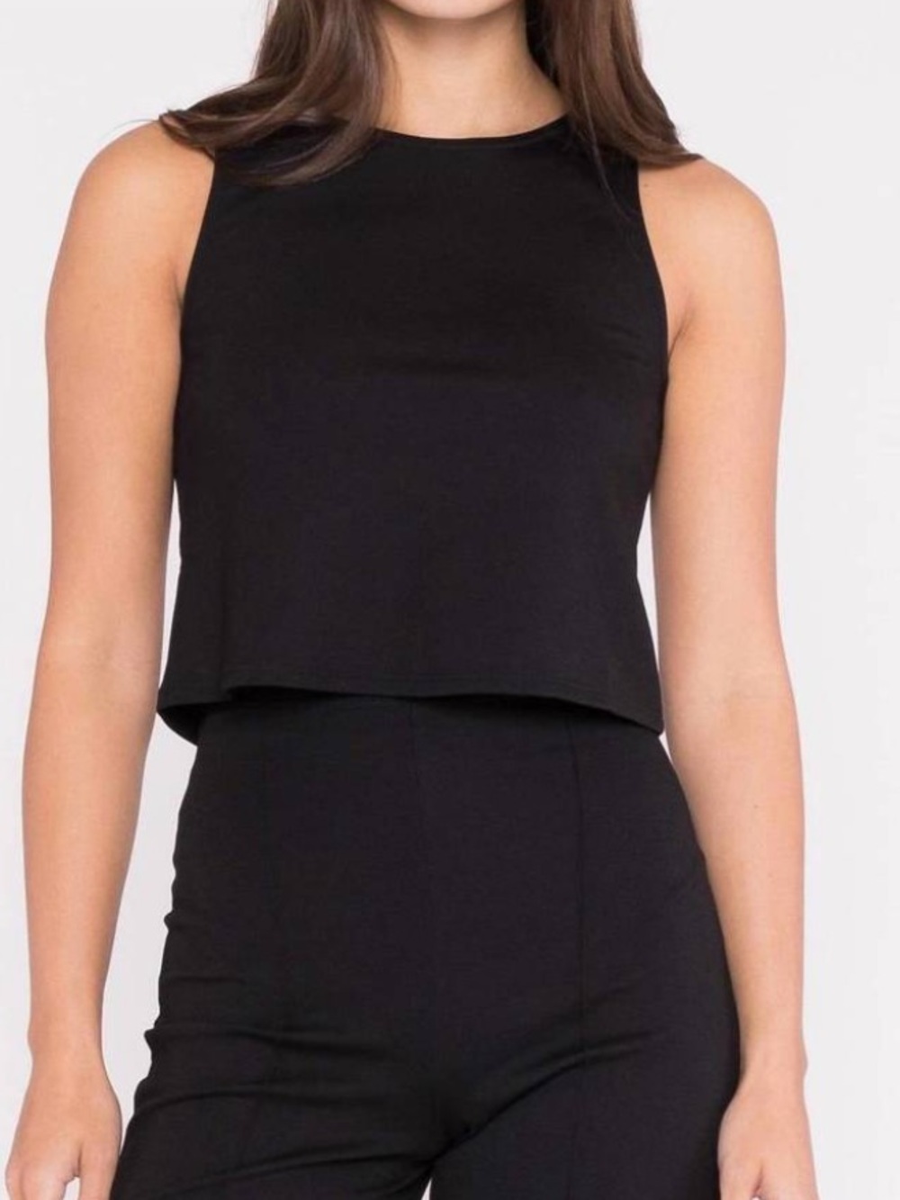 NEW RIPLEY RADER ponte knit tank top in black 4 / Large